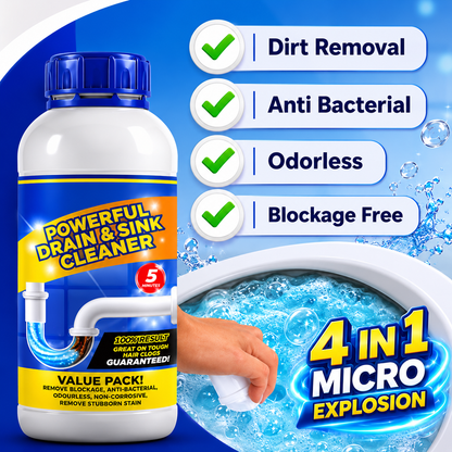 Sanitizo Powerful Drain & Sink Cleaner Powder 100 gm Each(Pack of 4) (PL)