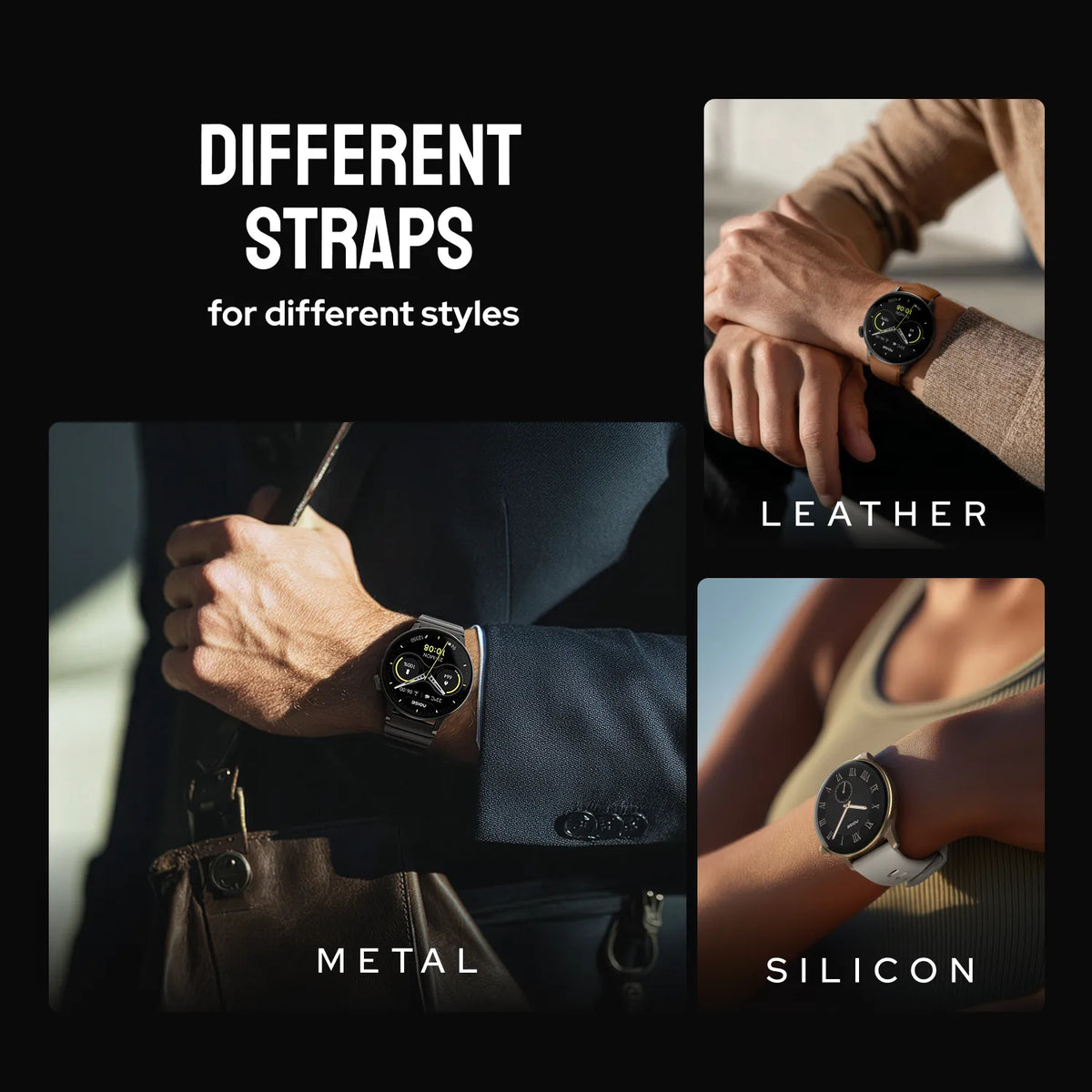 Noise Pro 6R 1.46" AMOLED Smart Watch, 1000 NITS, Powered by AI Pro, Built-in GPS, Strava Integration, Stainless Steel Dial, Video Watch Faces, 3ATM, Emergency SOS, TWS Connectivity (Pure Titanium)