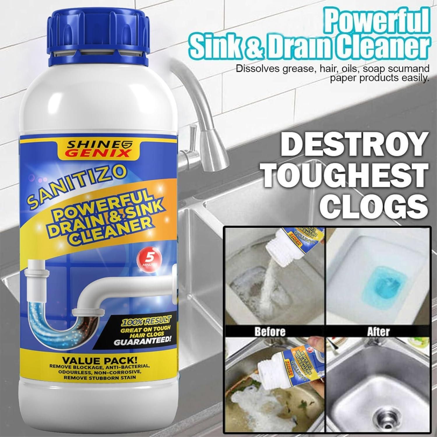 Sanitizo Powerful Drain & Sink Cleaner Powder 100 gm Each(Pack of 4) (PL)