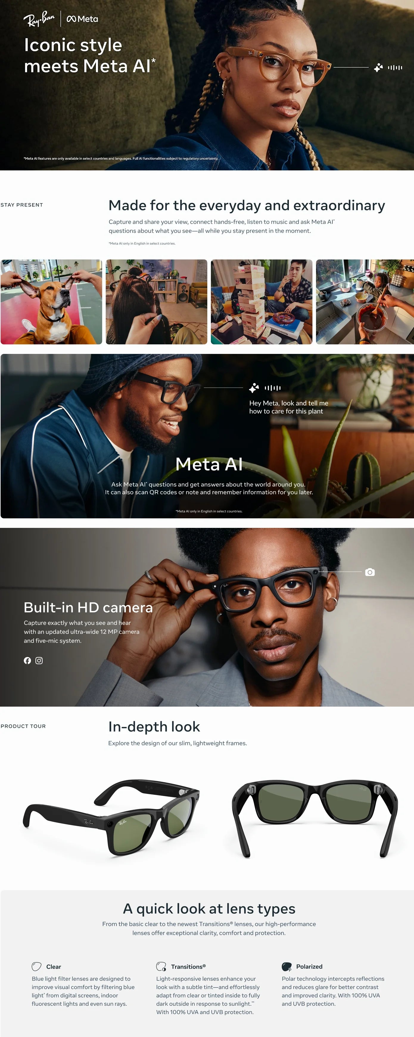 META AI Interpretation Smart Glasses   Language Translation, Photochromic Lenses, AI Chat & Hands-Free Audio